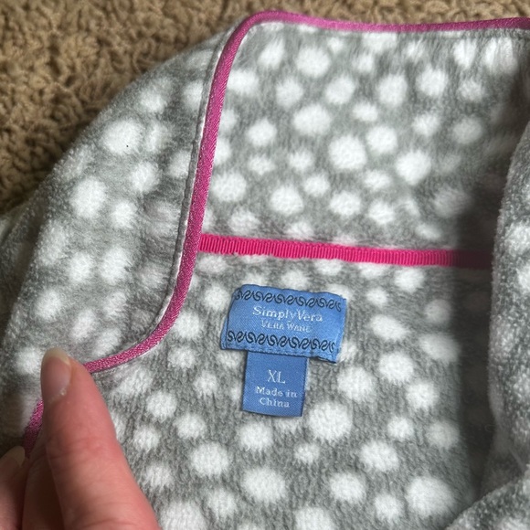 Simply Vera Vera Wang Polka Dot Pajama Set with Pink Accents - Picture 6 of 8